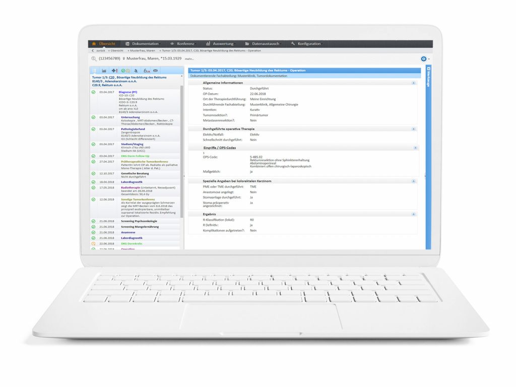 Screenshot Tumordokumentation
